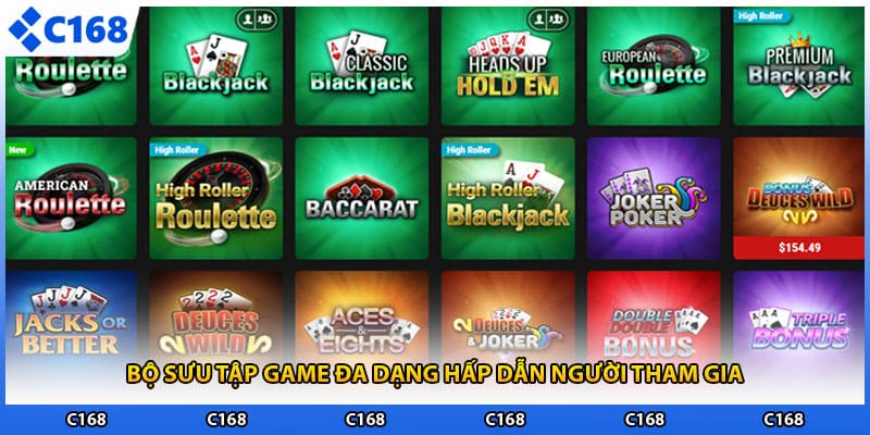 Bộ sưu tập game đa dạng hấp dẫn người tham gia